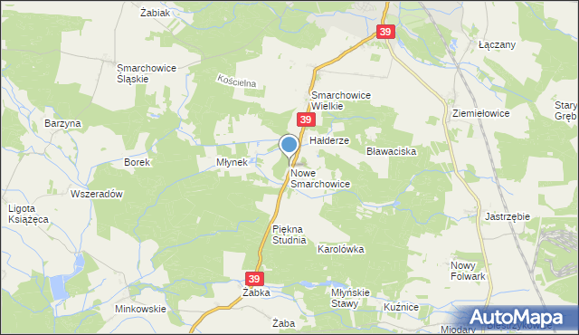 mapa Nowe Smarchowice, Nowe Smarchowice na mapie Targeo